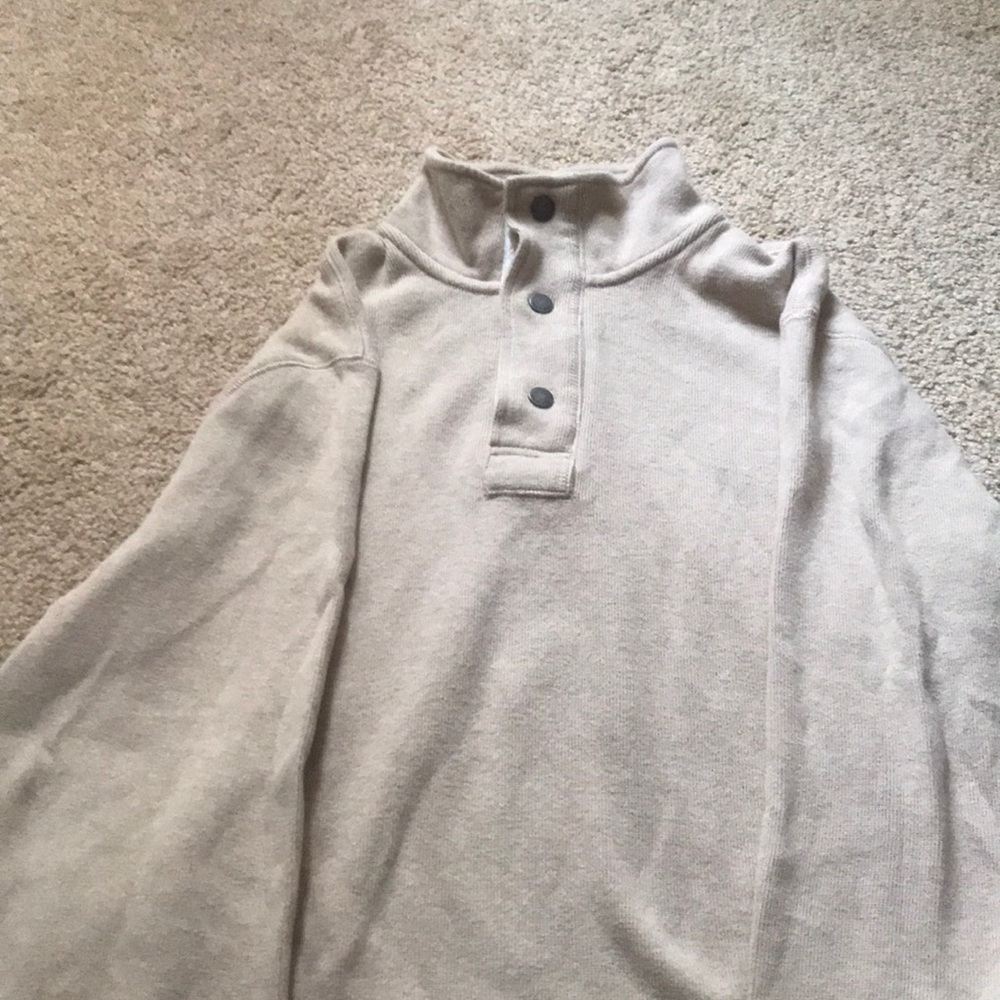 Men’s Tommy Hilfiger 1/3 Button Up Sweater (Beige)